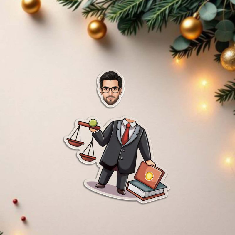 Personalized Lawyer Roating Caricature with Solar Powered Customized with Photo Lawyer Gift for Men Advocate Office Desk Table Decor Best Gift Advocate, Lawyer and LLB Students